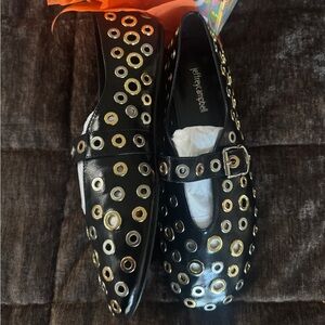Jeffrey Campbell Holed Grommetted Mary-Jane Flats
